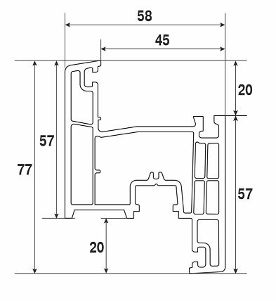 Профиль NOVOLINE/ORAS COMFORT 58-3К, створка 13ПАЗ, 6.5 м