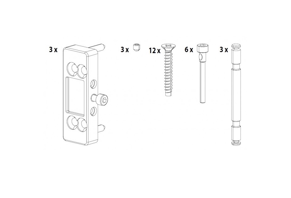 Крепл петли Fold 44\54 штифт 40мм (3 шт)