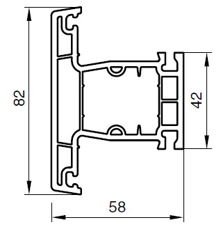 Профиль NOVOLINE 58-3К TENDER 2023. Импост 82 шт=6,5м
